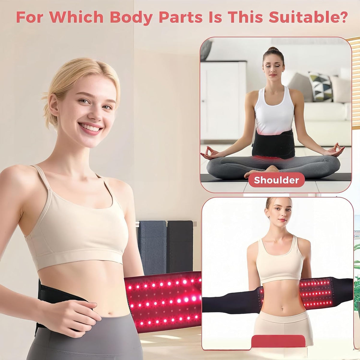 Red Light Belt for Stomach Fat,Red Light Therapy Belt, Infrared Light Therapy & Red Light Therapy for Body – Near Infrared Lipo Belt for Home Slimming, Waist Trimming & Muscle Comfort