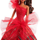 Barbie Signature 2024 Holiday Doll with Light Brown Hair in Plaid Gown, Collectible Toy in Displayable Packaging