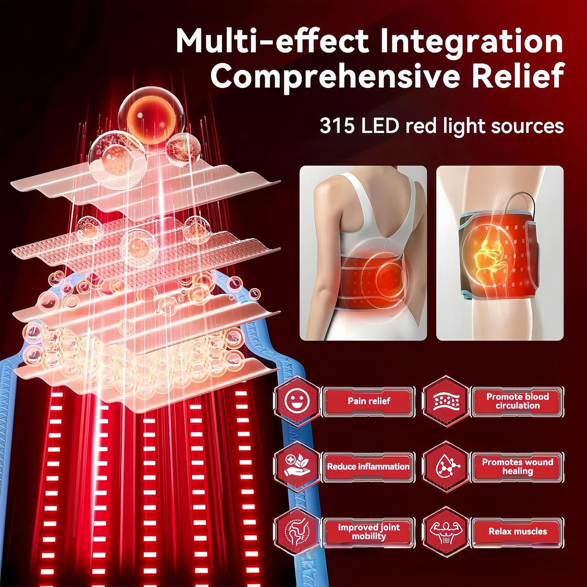 Red Light Belt for Stomach Fat,Red Light Therapy Belt, Infrared Light Therapy & Red Light Therapy for Body – Near Infrared Lipo Belt for Home Slimming, Waist Trimming & Muscle Comfort