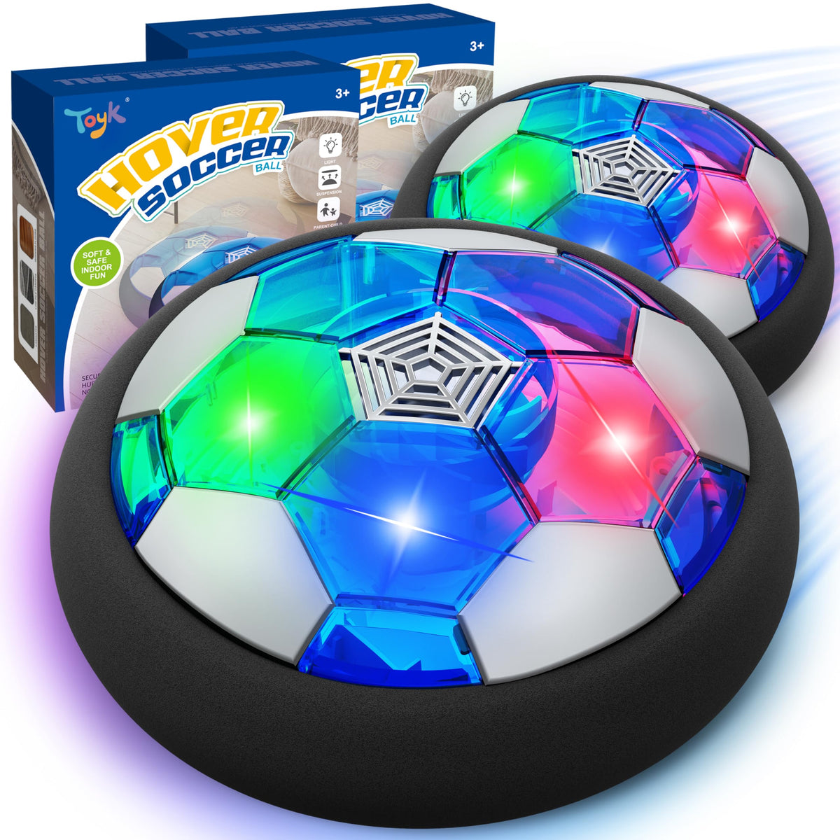 Toyk Boy Toys - LED Hover Soccer Ball - Indoor Outdoor Game Sport Toy